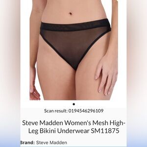 Steve Madden women’s mesh high-leg bikini underwear. XL Black